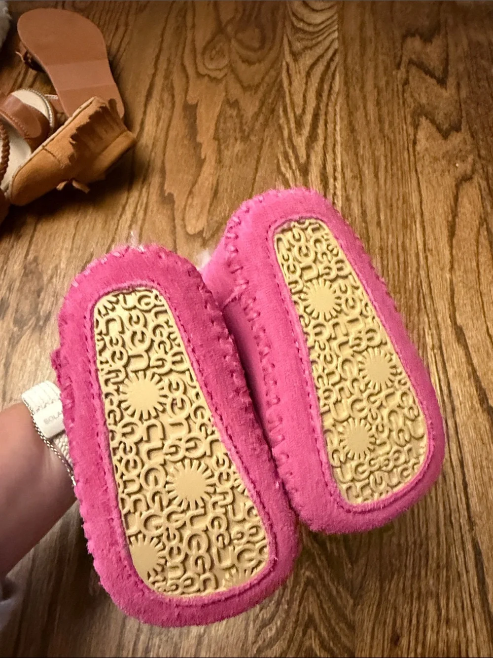 UGG Hot Pink Suede Shearling Baby Booties